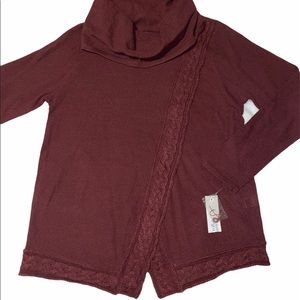 Croft & Barrow maroon cowl neck sweater sz medium